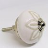 KOH11 Shabby White Etched Flower Knob