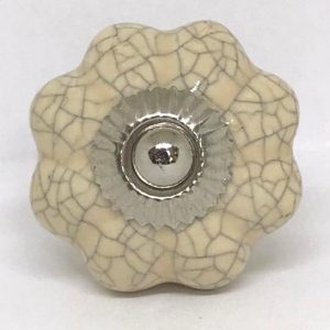 Koh100 Shabby Deep Cream Crackle Knob