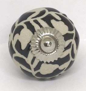 Black Etching Round Knob
